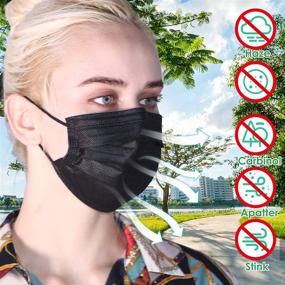 img 1 attached to 🔒 Ultimate Protection: Black Disposable Face Masks Shield against Germs and Allergens