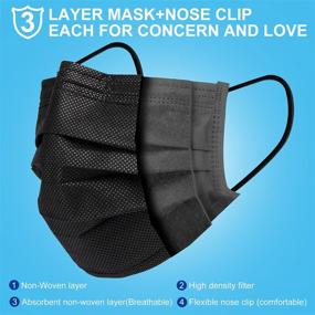 img 3 attached to 🔒 Ultimate Protection: Black Disposable Face Masks Shield against Germs and Allergens