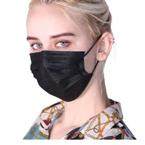 img 2 attached to 🔒 Ultimate Protection: Black Disposable Face Masks Shield against Germs and Allergens