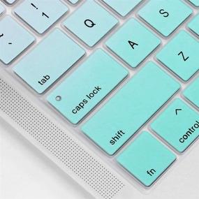 img 2 attached to 🔎 ProElife Ultra Thin Silicone Keyboard Cover Skin for MacBook Air 13 Inch 2020 with Touch ID (Model A2179 and A2337 Apple M1 Chip, U.S Layout) - Mint Ombre, Keyboard Accessories Protector