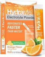 🍊 hydralyte electrolyte hydration powder packets: sparkling single serve drink mix for workout, cold & flu, late night recovery – non-gmo, instant dissolve, natural orange flavor (12 ct) logo