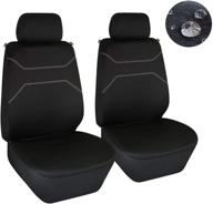 🚗 elantrip waterproof front seat covers: water resistant bucket seat protector | universal fit for cars, suvs, trucks | airbag compatible | black 4 pc logo