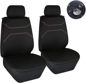 img 4 attached to 🚗 Elantrip Waterproof Front Seat Covers: Water Resistant Bucket Seat Protector | Universal Fit for Cars, SUVs, Trucks | Airbag Compatible | Black 4 PC