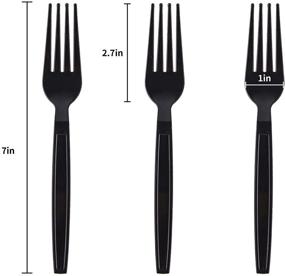 img 3 attached to 🍴 100 PCS Disposable Individually Wrapped Black 7-Inch Forks: Ideal for Commercial Take Away, Super Hard & Convenient