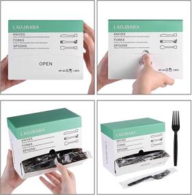 img 2 attached to 🍴 100 PCS Disposable Individually Wrapped Black 7-Inch Forks: Ideal for Commercial Take Away, Super Hard & Convenient