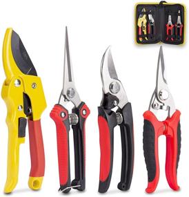 img 4 attached to 🌿 KOTTO 4 Pack Pruning Shears Set - Professional Stainless Steel Bypass Cutter Clippers, Sharp Hand Pruner Secateurs, Garden Trimmer Scissors Kit with Storage Bag
