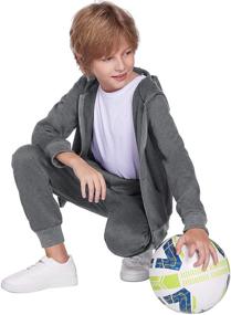img 3 attached to 👦 Boyoo Юношеский комплект тренировочного костюма для мальчиков 2 предмета: куртка с молнией и активные брюки для детей от 5 до 14 лет