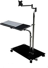 img 1 attached to Bedside Moving Laptop Stand Adjustable Sofa Computer Monitor Holder Mount Keyboard Holder Rotating Laptop Table Lapdes OK610 OK611 (OK610W)