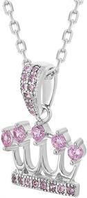 img 3 attached to 👑 Sterling Silver Princess Pendant Necklace: Sparkling Jewelry for Girls