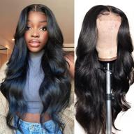 💁 sthbesti body wave lace front wig: premium human hair, 150% density, pre-plucked & bleached knots - perfect for black women (18 inch) logo