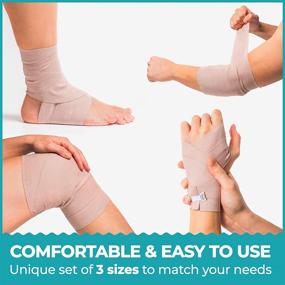 img 3 attached to 🏥 Elastic Bandage Wrap Multi Purpose: Set of 6 Compression Wraps in 3 Sizes | Easy-to-Use with Hook &amp; Loop Closure | Latex-Free, Stretches up to 15ft | Includes Extra Clip