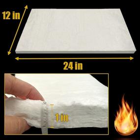 img 3 attached to Ceramic Fiber Blanket Fireproof Insulation Baffle - 2400F Rated, Heat Resistant for Stoves, Kilns, Forges - 1x12x24 inch