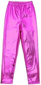 img 1 attached to Inlzdz Kids Girls Shiny Metallic Stretch Leggings: Long Pants for Hip-Hop, Jazz, and Street Dancewear