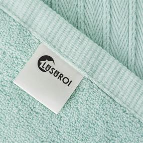 img 1 attached to 🛀 Lusuroi Cotton Bath Towels, 4 Piece Set - Ideal for Pool, Spa, Gym, and Bathroom - Highly Absorbent, Quick Dry Towels with Soft Feel - Aquamarine Color