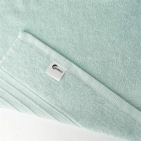 img 2 attached to 🛀 Lusuroi Cotton Bath Towels, 4 Piece Set - Ideal for Pool, Spa, Gym, and Bathroom - Highly Absorbent, Quick Dry Towels with Soft Feel - Aquamarine Color
