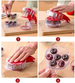 img 1 attached to 🍒 Efficient eoocvt Cherry Pitter Olive Pitter Tool with Juice Container & Pits Remover - Perfect for 6 Cherries!