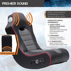 img 1 attached to 🎮 X Rocker 5172601 Surge Wireless Bluetooth Gaming Chair - 2.1 Sound, Faux Leather Mesh Upholstery, Black/Red, 36.81" x 32.28" x 20.89