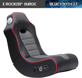 img 3 attached to 🎮 X Rocker 5172601 Surge Wireless Bluetooth Gaming Chair - 2.1 Sound, Faux Leather Mesh Upholstery, Black/Red, 36.81" x 32.28" x 20.89