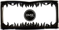 🦈 universal black metal shark tooth jaws license plate frame - cool design for all vehicles (dmse sharks tooth) logo