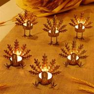 🦃 enhance your thanksgiving table décor with forup 6 pack metal turkey tea light candle holders: a festive touch! logo