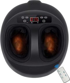 img 4 attached to 👣 REHOOPEX Foot Massager with Heat and Air Compression: Deep Kneading Therapy for Plantar Fasciitis Relief - Multi-Level Settings for Home/Office Use