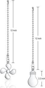 img 1 attached to Enhance Your Ceiling Fan Control with 2-Piece 3mm Beaded Extension Chain for High Mounted Fans and Light Fixtures - Silver Finish