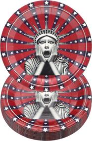 img 4 attached to Pandecor 4th of July: 50 PCS 🗽 Statue of Liberty Dessert Plates for Patriotic Party Supplies