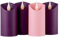 🕯️ flameless advent tabletop candles: unscented led pillar candle set for home decor or church supplies, pack of 4 логотип