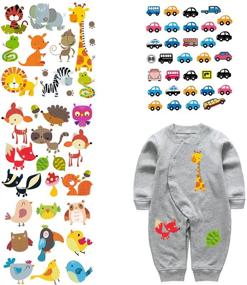 img 4 attached to 👕 ARTEM Kids Clothes Patch Set: Washable Heat Transfer Iron Stickers for DIY Baby T-Shirts & Dresses - Lovely Cartoon Animal Car Appliques