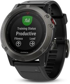 img 1 attached to 🏃 Renewed Garmin Fenix 5X Sapphire - Slate Gray with Black Band: Top Performance at an Unbeatable Price!