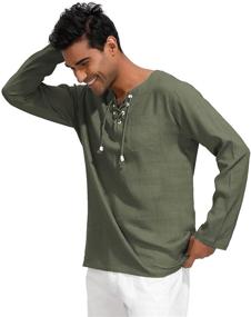 img 3 attached to Lightweight Linen Cotton Shirt Summer Men's Clothing