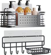 🚿 premium vnkzi stainless steel shower caddy basket shelf: no drilling rustproof wall mounted organizer with hooks for bathroom toilet kitchen storage logo