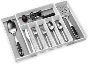 img 3 attached to Optimize Space with Expandable Cutlery Drawer Organizer - Ideal for Silverware, Serving Utensils, Kitchen, Office, Bathroom Storage