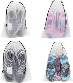 img 3 attached to 🎒 Clear Transparent Portable Drawstring Organizer