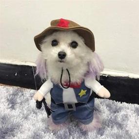 img 2 attached to 🤠 Meihejia Funny Cowboy Jacket Suit - Adorable Costumes for Petite Dogs & Cats, Ideal for SEO