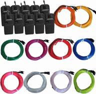 10-pack tdltek el wire neon lights for halloween, burning man, party decorations логотип