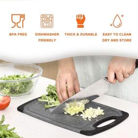 img 2 attached to KIMIUP Professional Kitchen Cutting Board Set of 3 - Dishwasher Safe Chopping Boards with Juice Grooves, Carrying Handle, and No BPA