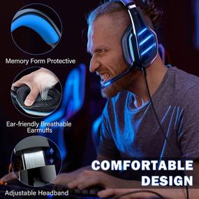 img 2 attached to 🎧 Ultimate Gaming Headset: Enjoy 7.1 Surround Sound on PS5, PS4, Xbox One, PC, Switch, and Laptop with Over-Ear Design & Noise Canceling Mic