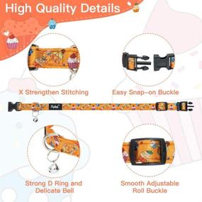 img 1 attached to 🐶 Cute Dog Collar for Small Medium Dogs - Puppy Collars with Bells for Boys & Girls, Soft Adjustable Doggy Collar with Donut & Pizza Pattern, 2 Packs (Cake) - Stylish and Fun Accessories for your Beloved Pet