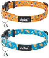 🐶 cute dog collar for small medium dogs - puppy collars with bells for boys & girls, soft adjustable doggy collar with donut & pizza pattern, 2 packs (cake) - stylish and fun accessories for your beloved pet logo