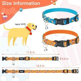 img 3 attached to 🐶 Cute Dog Collar for Small Medium Dogs - Puppy Collars with Bells for Boys & Girls, Soft Adjustable Doggy Collar with Donut & Pizza Pattern, 2 Packs (Cake) - Stylish and Fun Accessories for your Beloved Pet