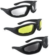 🕶️ 3 pair hisurprise motorcycle riding glasses with smoke, clear, and yellow lenses logo