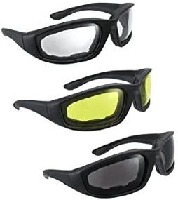 img 3 attached to 🕶️ 3 Pair HiSurprise Motorcycle Riding Glasses with Smoke, Clear, and Yellow Lenses