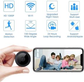 img 3 attached to WiFi Spy Camera 1080P | Mini Hidden Home Security Camera with Audio | Live Motion Detection | Night Vision | Video Recording & Playback | Phone App Control | Nanny Cam, Pet Camera, Car Camera