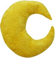 🌙 crescent moon minky plush yellow throw pillow by snuggle stuffs logo