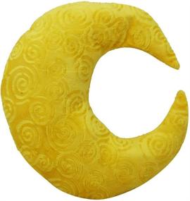 img 4 attached to 🌙 Crescent Moon Minky Plush Yellow Throw Pillow by Snuggle Stuffs
