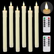 🕯️ homemory flameless taper candles with timer, 9.5 inches ivory led candlesticks, dripless wax battery operated window candles with realistic flickering flame for fireplace, christmas, halloween логотип