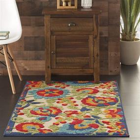 img 4 attached to 🌴 Nourison Aloha Multicolor Transitional Tropical Rug - Indoor/Outdoor 2'8" x 4' Area Rug