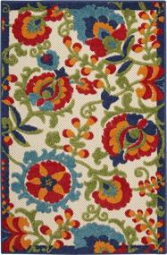 img 2 attached to 🌴 Nourison Aloha Multicolor Transitional Tropical Rug - Indoor/Outdoor 2'8" x 4' Area Rug