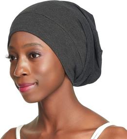 img 2 attached to 🌙 Satin-Lined Slap Cap: Perfect Sleepwear for Curly Hair Women; Cozy, Durable, and Versatile-From Day to Night